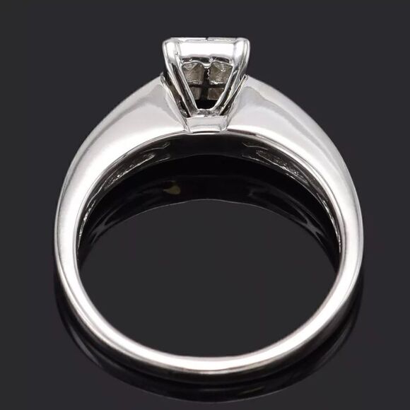 14K WG 1.00 Carat Square Cut Diamond Engagement Ring w/ $3,500 Appraisal - Picture 4 of 11